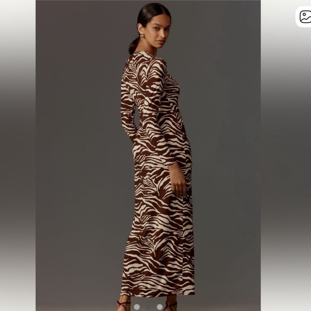 NWT Reformation Tommie Maxi Dress in Stampede Zebra Print Medium - Picture 2 of 3